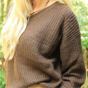 Cozy Brown Knit Sweater